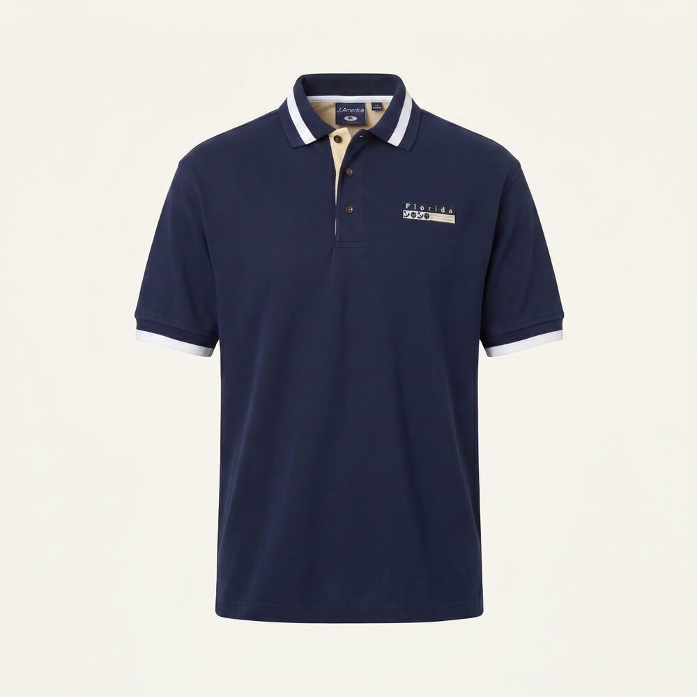 NWT J. America Sport Florida Souvenir Polo – Navy Blue – Men’s XL – 100% Cotton